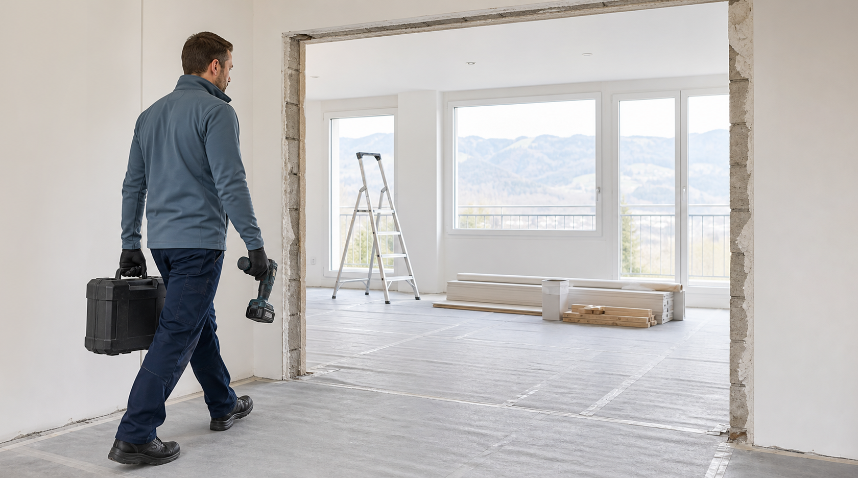 Illustration d’une remise en état et rénovation intérieure